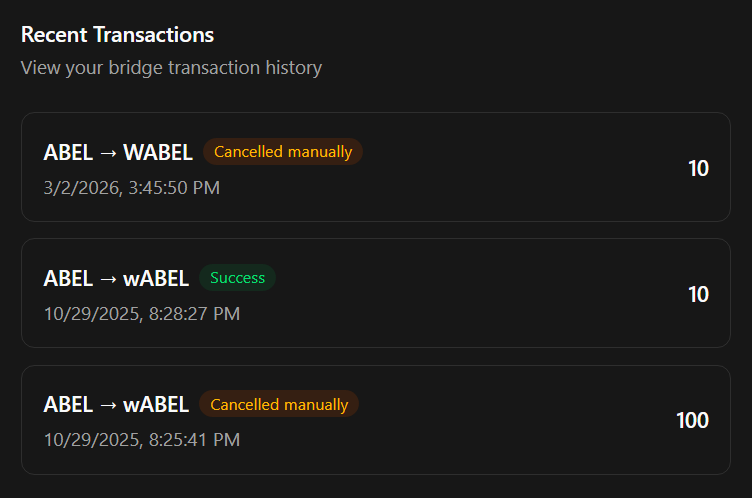 View cross-chain transaction history