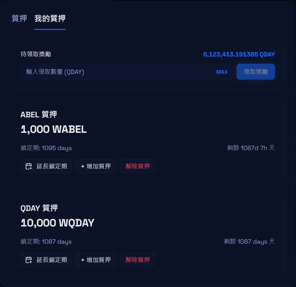 我的質押詳情